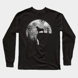 Golden Retriever And Halloween Moon Long Sleeve T-Shirt